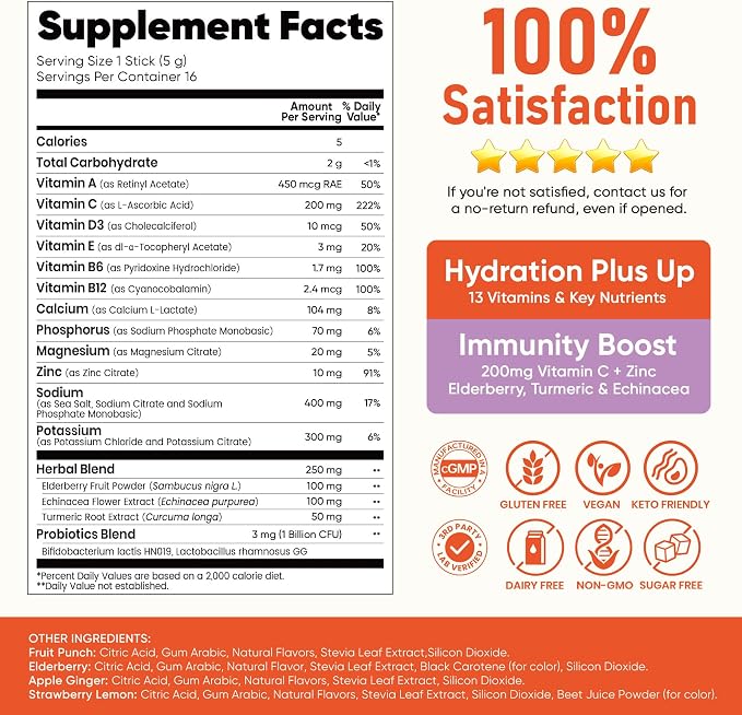 Venture Pal 2-in-1 Hydration + Immune Electrolytes Powder Packets - Image 8