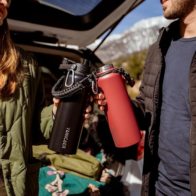 Insulated Water Bottle 40oz, Triple Wall Vacuum Stainless Steel, Leak Proof & - Image 9