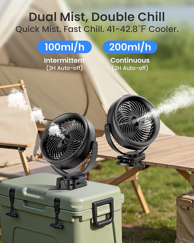 Koonie 10000mAh Battery Operated Misting Fan - Image 4