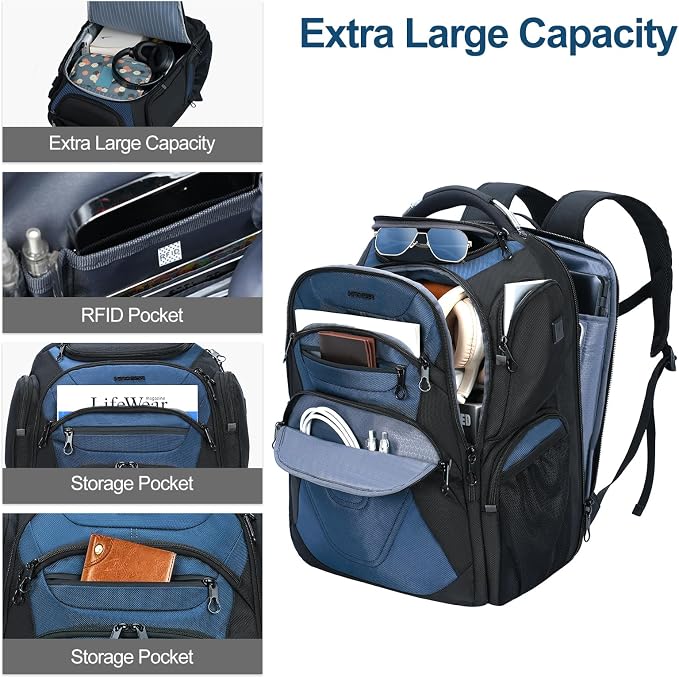 KROSER Friendly Travel Laptop Backpack 18.4 inch XXXL Gaming Backpack - Image 3