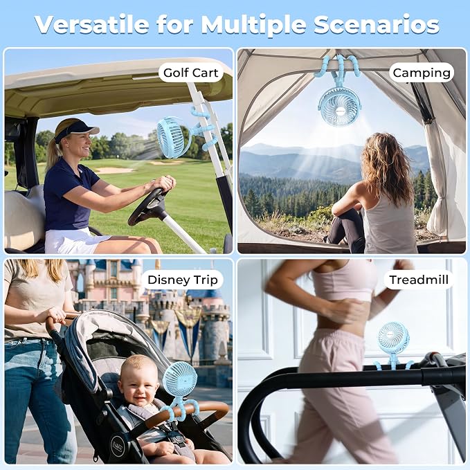AMACOOL Battery Operated Stroller Fan, Baby Travel Essentials - Image 8