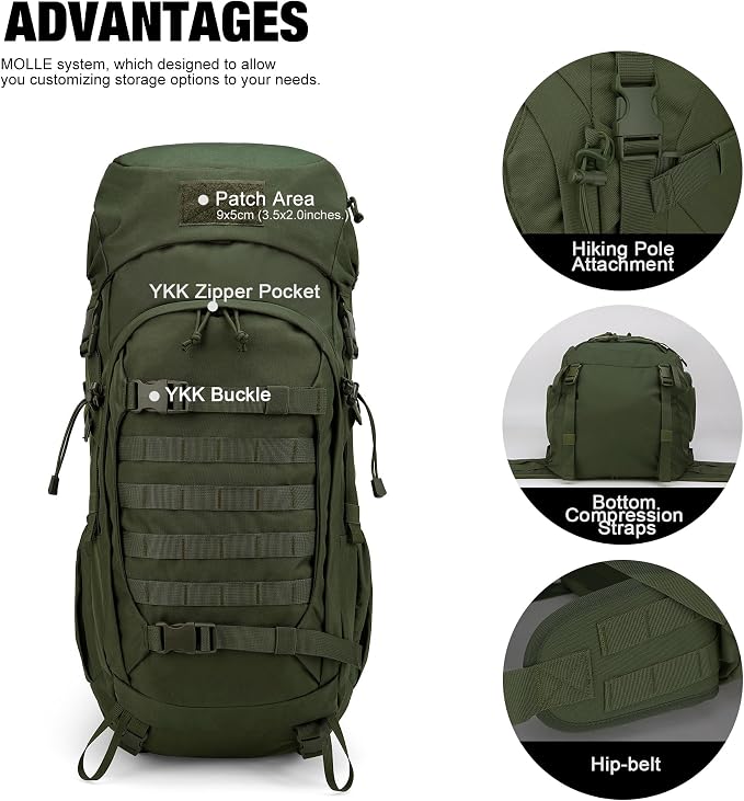 Mardingtop 50L Hiking Backpack, Backpacking Backpack - Image 4