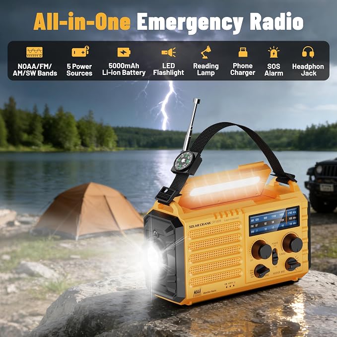 NOAA Weather Radio AM/FM/Shortwave, 5 Way Powered Emergency Radio - Image 2