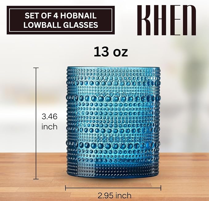 Khen Plastic Hobnail Drinking Glasses Set of 6 Neutral Tones Cups 10oz - Image 4