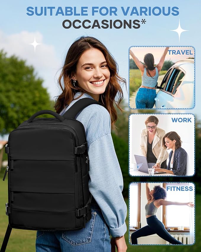 coofay Travel Backpack For Women Men Airline Approved Carry On Backpack Flight - Image 9