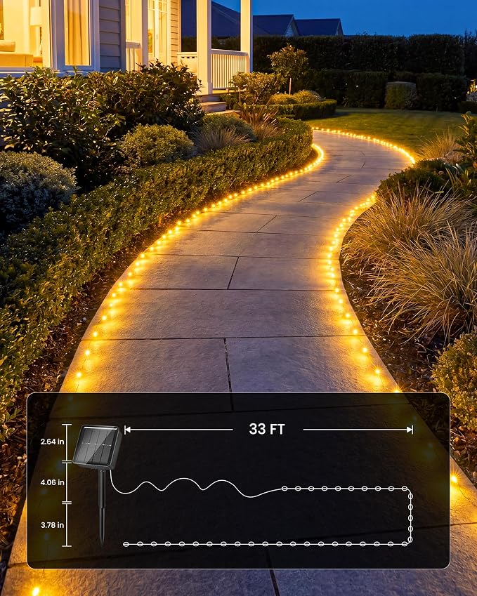 Minetom 2 Pack Solar Fairy Lights, Total 66Ft 200 LED Solar String Lights - Image 5
