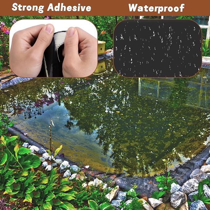 Adnee 2 Pcs Pond Liner Repair Patch-10 Inches Round Self-Adhesive EPDM Liner - Image 8