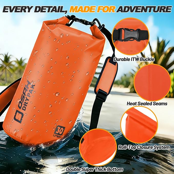 Waterproof Dry Bag, 5L/10L/20L/30L/40L Roll Top Lightweight Storage Backpack - Image 4