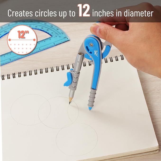 Mr. Pen- Geometry Compass and Protractor Set, 6 Inch Compass, 6 Inch Protractor - Image 3