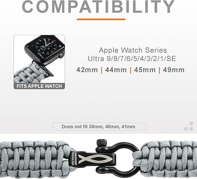 Savior Survival Gear Paracord Watch Band, Compatible - Image 3