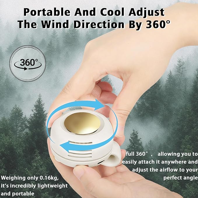 Portable Clip-On Fan, Mini USB Rechargeable 360° Rotatable Fan, 3-Speed Silent - Image 5