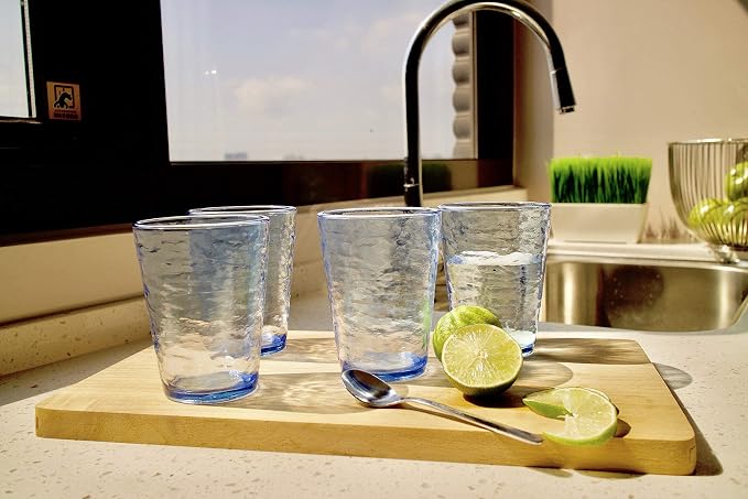 KLIFA- RIPPLE- 16 ounce, Acrylic Tumbler Drinking Glasses Cups, Stackable - Image 5