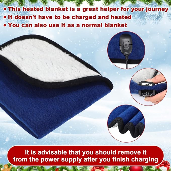 Tuanse 16 x 16 Inches Car Electric Blanket 12 Volt Heated Car Blanket - Image 3