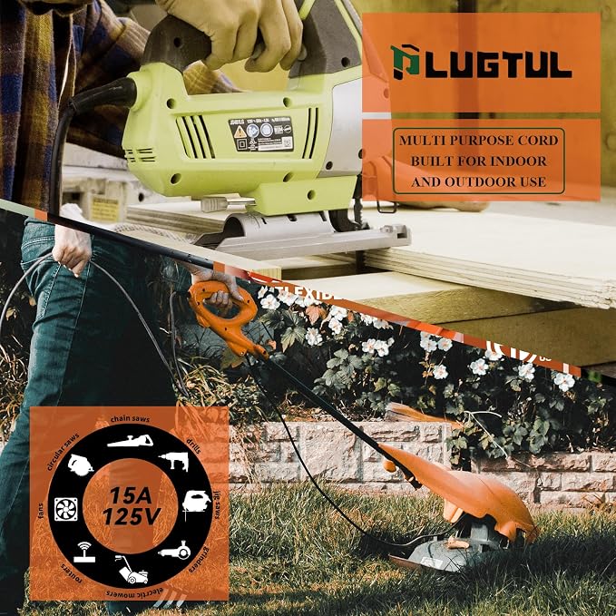 PLUGTUL Outdoor Extension Cord 25FT, 12 Gauge Extension Cord - Image 8