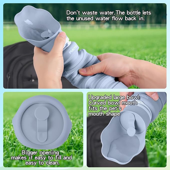 Dog Water Bottle Collapsible & Portable Squeeze, 9oz-17oz Water Dispenser & - Image 8