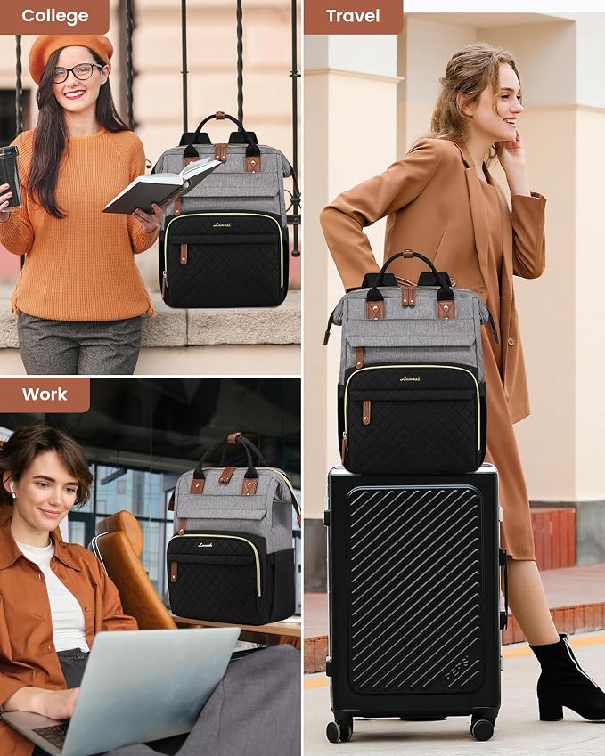 LOVEVOOK Laptop Backpack for Women, 17.3'' Waterproof Nurse Bag Teacher Work - Image 8