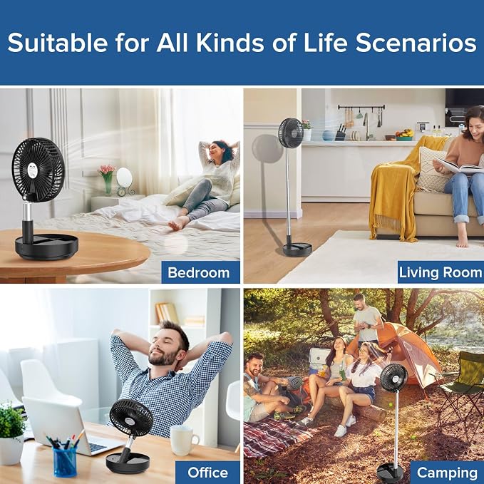 Belife X8 Portable Fan, 7200mAh Battery Powered Rechargeable, Oscillating USB - Image 4