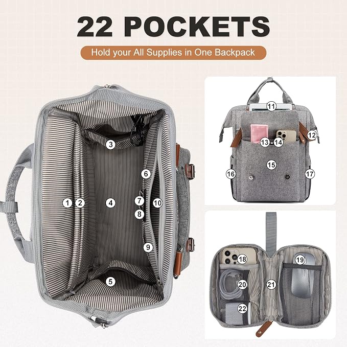 LOVEVOOK Laptop Backpack for Women Work Travel Commuter Teacher Backpack - Image 2