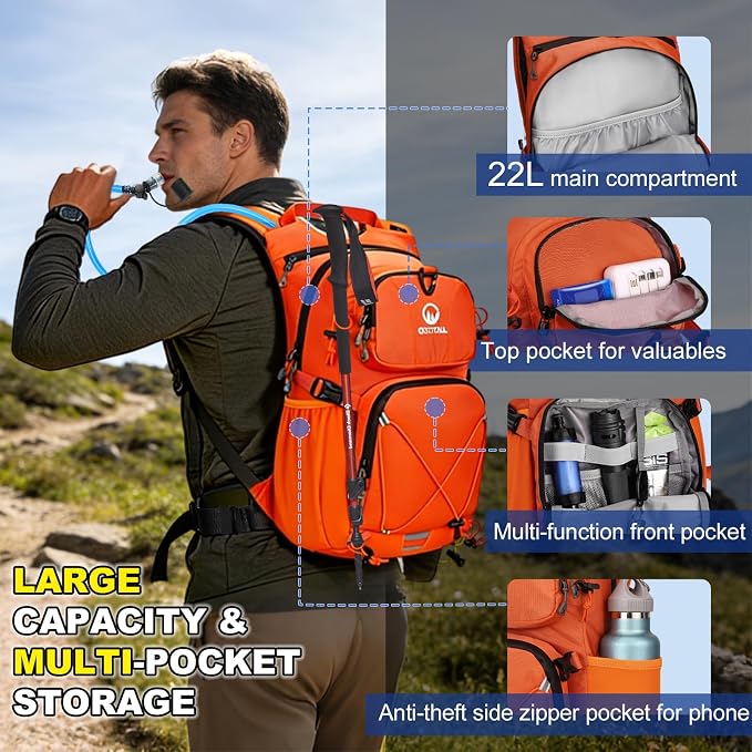 Hydration Backpack 22L, Hiking Backpack - Image 2