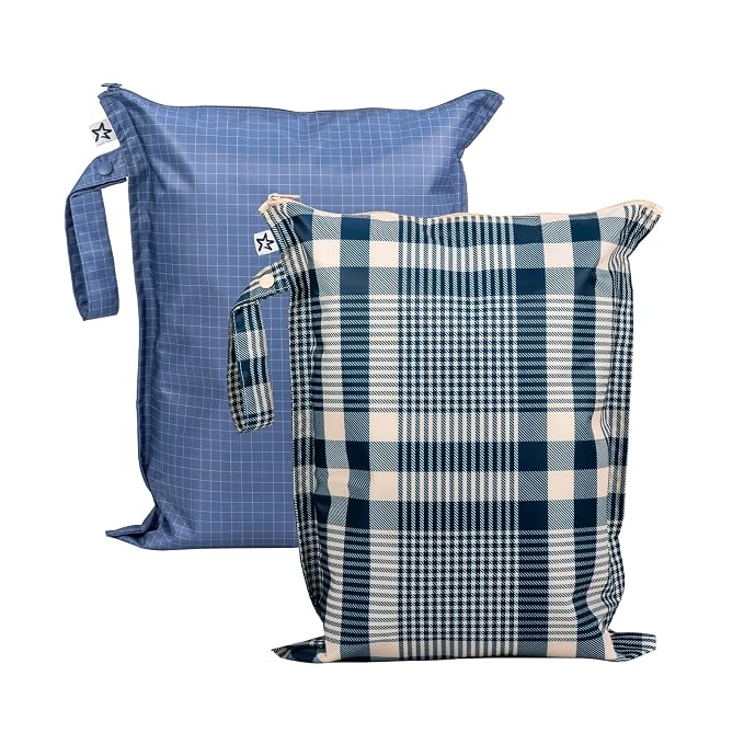 Tiny Twinkle Mess Proof Wet Bags | 2-Pack Reusable Waterproof Wet Bags by TinyTwinkle