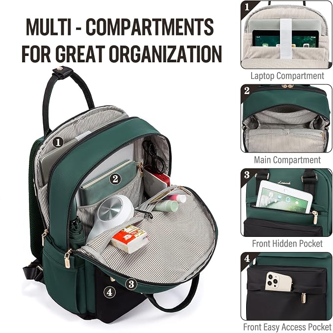 LOVEVOOK Laptop Backpack for Women 15.6 Inch Laptop Bag - Image 2