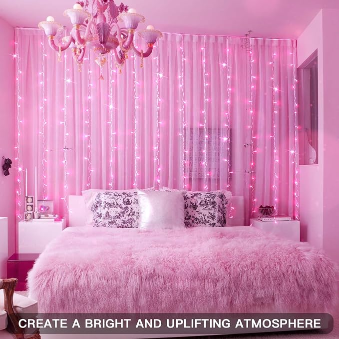 suddus Curtain Lights for Bedroom, 200 Led 6.5ft x 6.5ft Hanging String Lights - Image 6