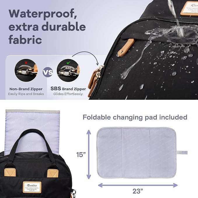 RUVALINO Diaper Bag Backpack, Large Capacity, Waterproof - Image 6