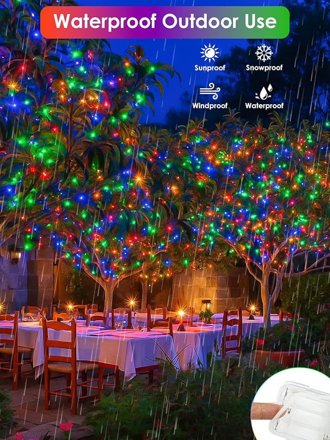 RGB Color Changing 33Ft 100LED 4th of July Fairy Lights Battery Operated - Image 6