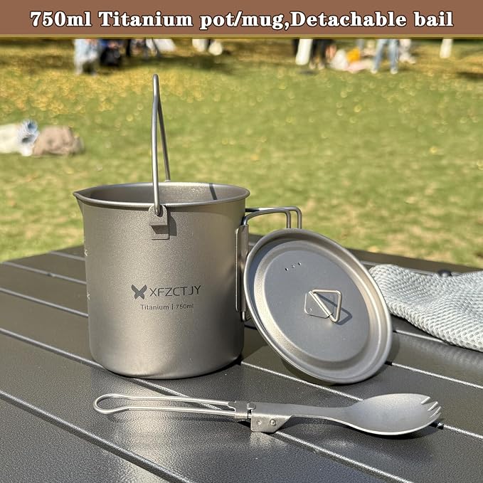 750ml Ultralight Titanium Camping Pot - Image 4
