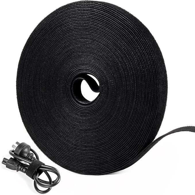 OneLeaf 46ft x 1/2inch Fastening Cable Ties Roll, Reusable Self-Gripping Strips by OneLeaf