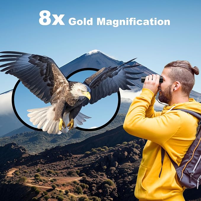 USCAMEL Binoculars for Adults and Kids 8×21 High Powered Compact Binoculars - Image 4