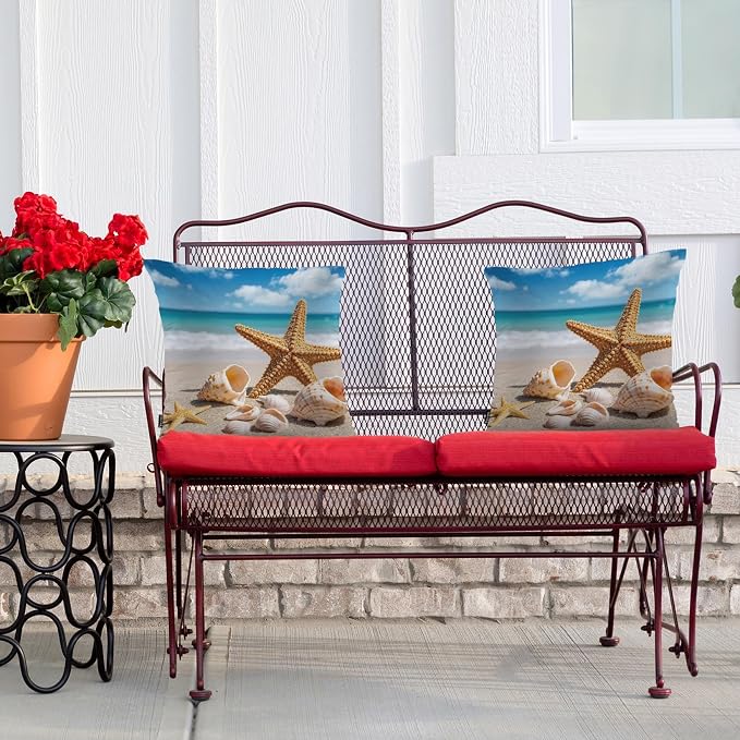 Swono Starfish Decorative Throw Pillow Cushion Covers, Ocean Beach Starfish - Image 4