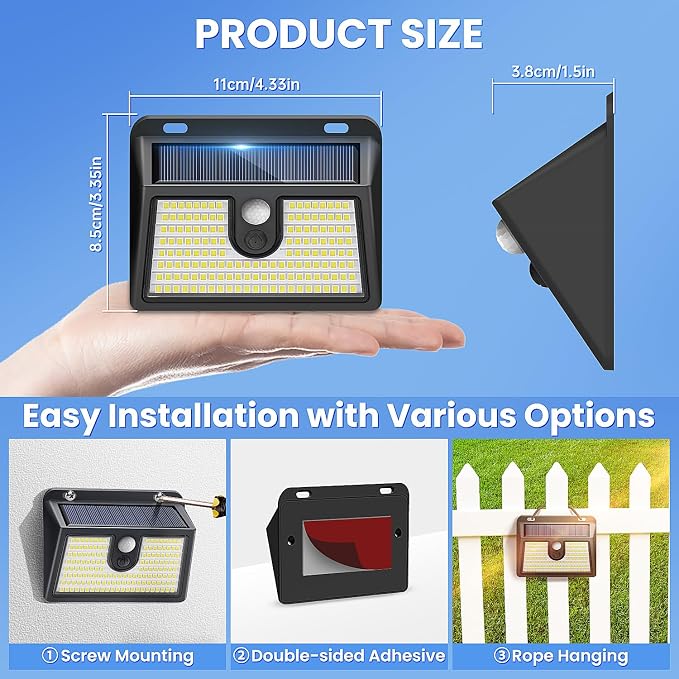 Solar Motion Sensor Outdoor Lights, Super Bright Solar Lights Outdoor Waterproof - Image 5