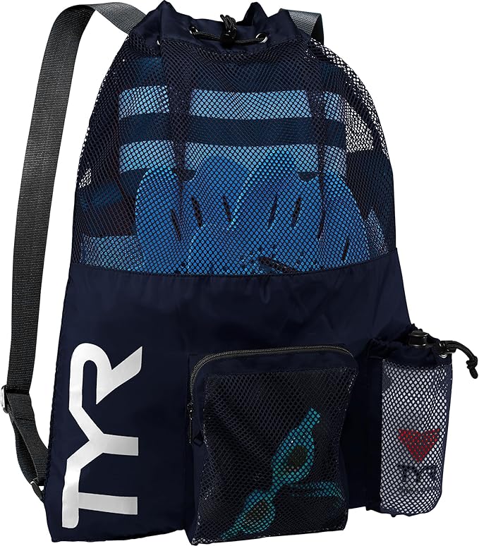 TYR Big Mesh Mummy Backpack for Swim, Gym and Workout Gear, 40-Liter Capacity by TYR