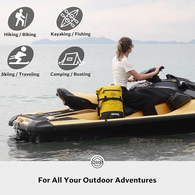 STOVER 5/10/25/30/40/55L Waterproof Dry Bag- Roll-Top Backpack w/Phone Case- - Image 9