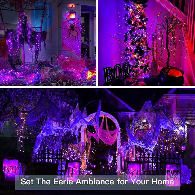 suddus Hallowee Fairy Lights Battery Operated, 33ft 100 LED Fairy Lights - Image 2