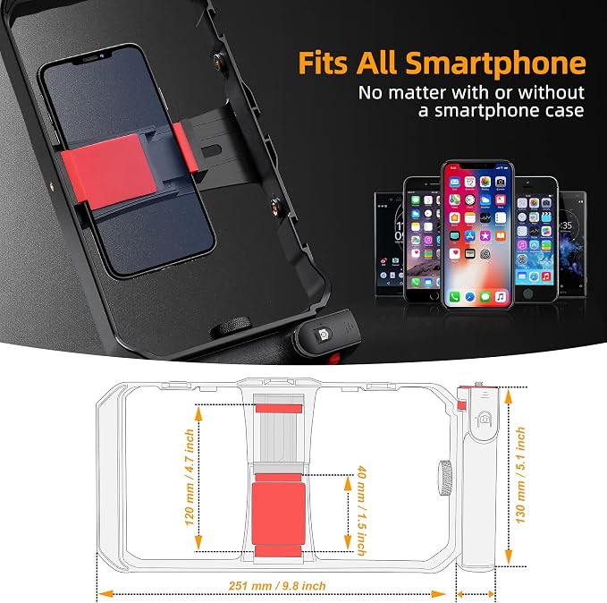 Zeadio All-in-One Smartphone Camera Stabilizer Kit, Portable Handheld Video Rig - Image 8