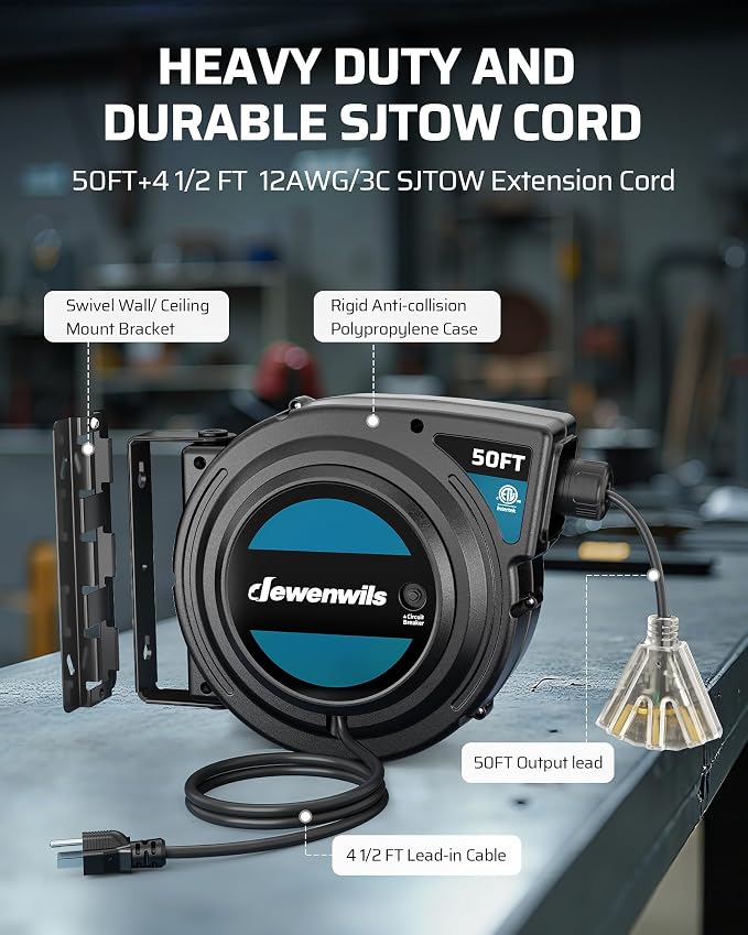 DEWENWILS Extension Cord Reel - Image 6