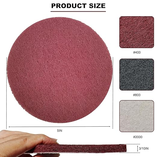 15 Pack 5 Inch Hoop and Loop Multipurpose Scrubber Scouring Pads - Image 2
