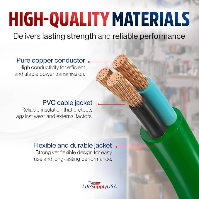 10ft Outdoor/Indoor Extension Cord 12/3 Gauge Extra Heavy Duty 3 Prong SJTW - Image 4