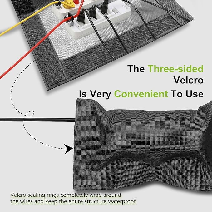 Outdoor Electrical Box Waterproof Covers, 3-Side Velcro Closed, Weatherproof - Image 5