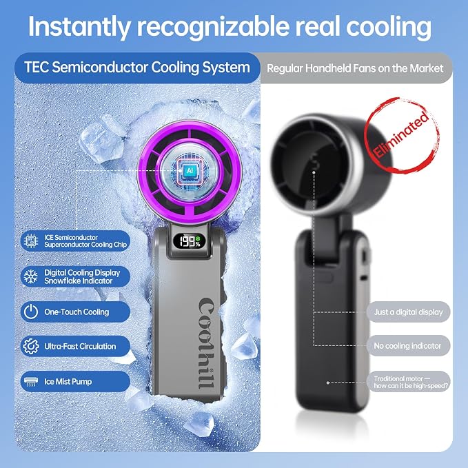 Handheld Portable fan with Turbo Cooling - Image 8