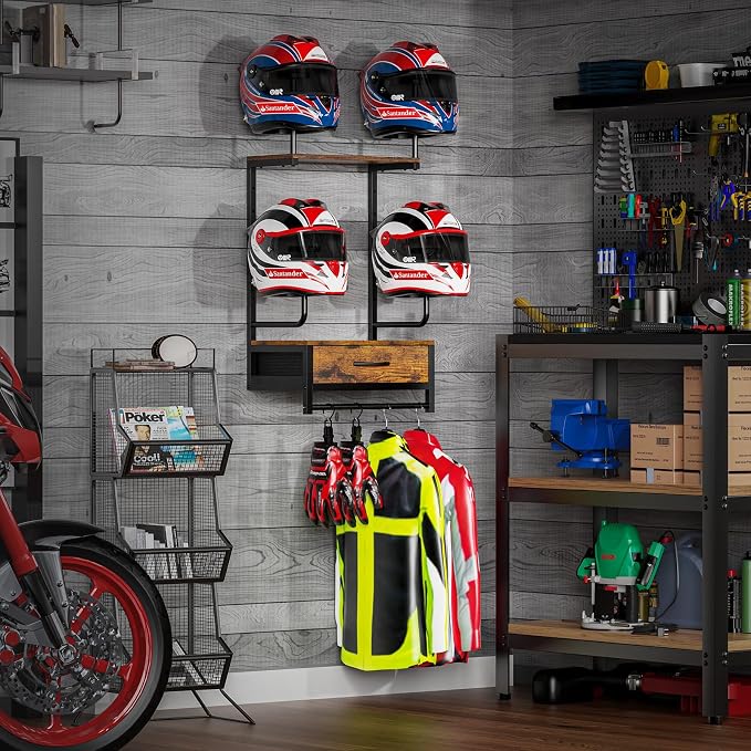 Motorcycle Helmet Holder Wall Mount, Helmet Rack - Image 4