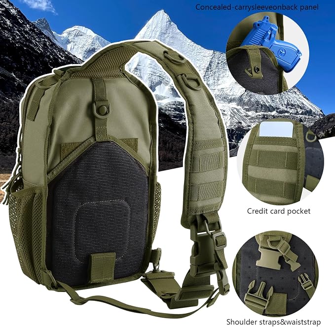 Rover Sling Pack Tactical Shoulder Sling Bag Backpack - Image 3