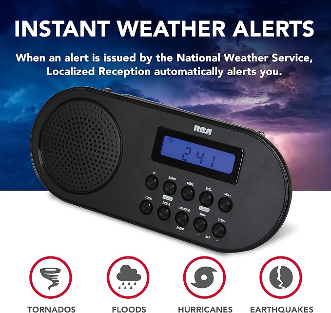 RCA RCWR7V AM/FM Weather Alert Radio - Image 5