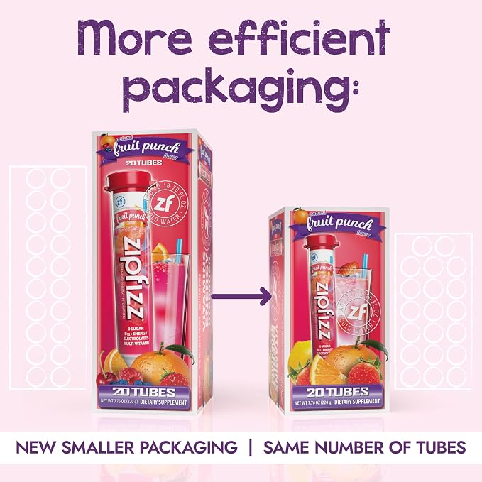 Zipfizz Daily Energy Drink Powder, Fruit Punch, 20 Pack 3-in-1 Sustained Energy - Image 3