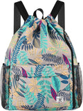 Drawstring Backpack with Mesh Pockets String Gym Bag Sackpack Sandproof Water by Risefit