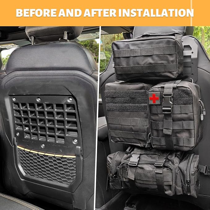 MAIKER 2pcs Tactical Seat Back Molle Panel Compatible - Image 2