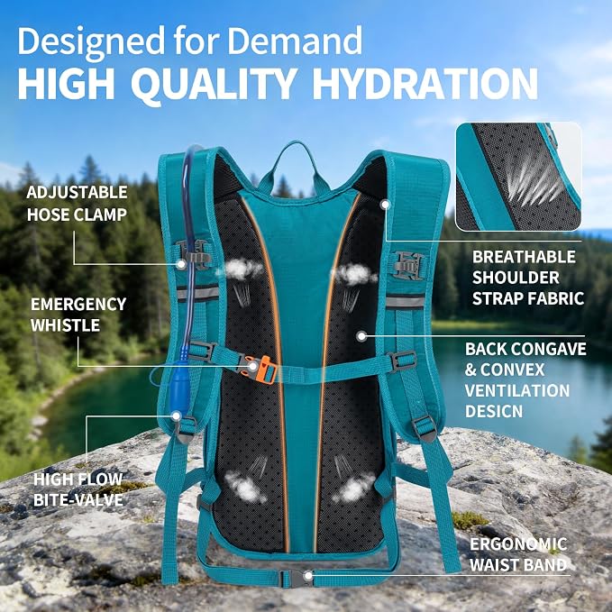 KABAQOO Hydration Backpack, 18L Multipurpose Hiking Backpack - Image 4