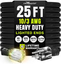 25ft Outdoor/Indoor Extension Cord 10/3 Gauge Ultra Heavy Duty 3 Prong SJTW by LifeSupplyUSA